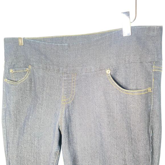 Hue Dark Denim Pull on Stretch Five Pocket Jeggings Size Large - Picture 3 of 6